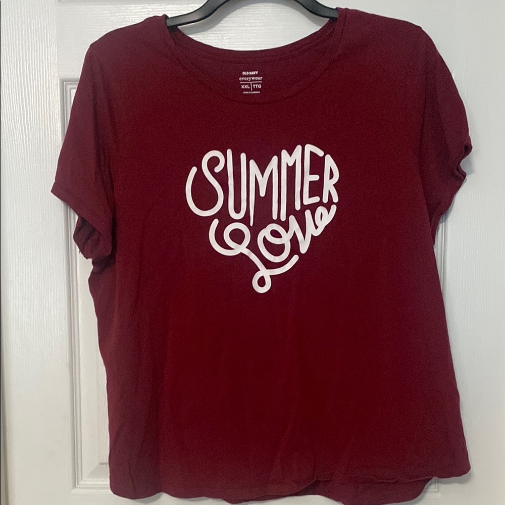Old Navy Maroon Graphic Short Sleeve T-Shirt